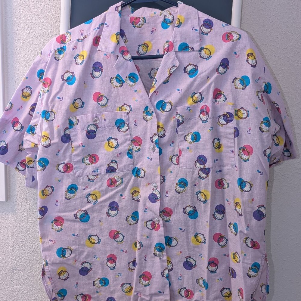 Vintage Clock Button Up Shirt